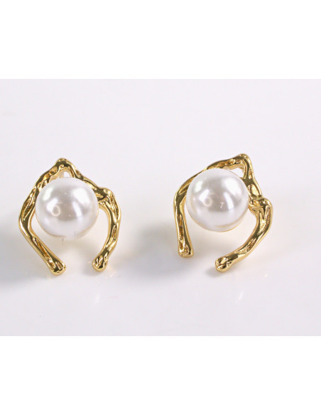 Kolczyki   ZŁOTE Z PERŁĄ  STAL CHIRURGICZNA  LOLITA AKCESORIA