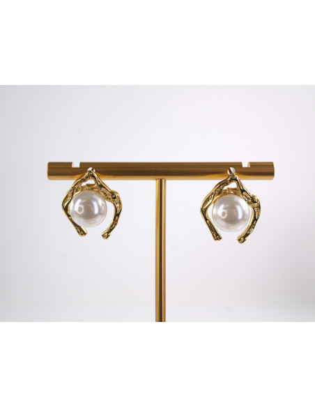 Kolczyki   ZŁOTE Z PERŁĄ  STAL CHIRURGICZNA  LOLITA AKCESORIA