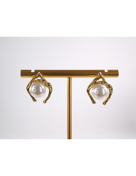 Kolczyki   ZŁOTE Z PERŁĄ  STAL CHIRURGICZNA  LOLITA AKCESORIA