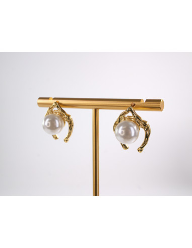 Kolczyki   ZŁOTE Z PERŁĄ  STAL CHIRURGICZNA...