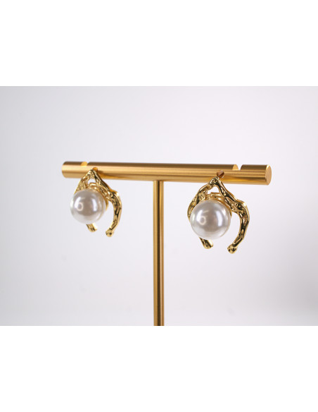 Kolczyki   ZŁOTE Z PERŁĄ  STAL CHIRURGICZNA  LOLITA AKCESORIA