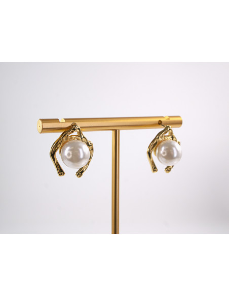 Kolczyki   ZŁOTE Z PERŁĄ  STAL CHIRURGICZNA  LOLITA AKCESORIA