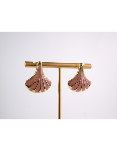 Kolczyki LIŚĆ MIŁORZĘBU   STAL CHIRURGICZNA...