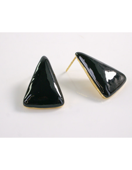 Kolczyki CZARNY TRÓJKĄT TRÓJKĄTY  STAL CHIRURGICZNA  LOLITA AKCESORIA