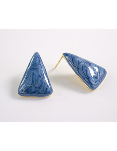 Kolczyki NIEBIESKIE TRÓJKĄT TRÓJKĄTY  STAL CHIRURGICZNA  LOLITA AKCESORIA