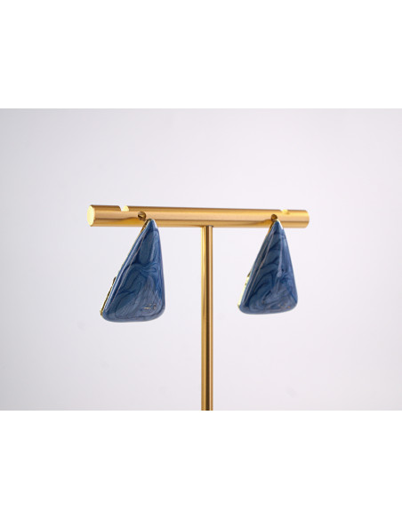 Kolczyki NIEBIESKIE TRÓJKĄT TRÓJKĄTY  STAL CHIRURGICZNA  LOLITA AKCESORIA