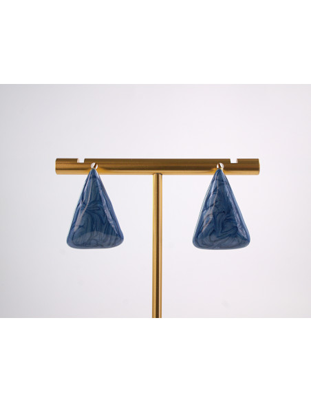 Kolczyki NIEBIESKIE TRÓJKĄT TRÓJKĄTY  STAL CHIRURGICZNA  LOLITA AKCESORIA