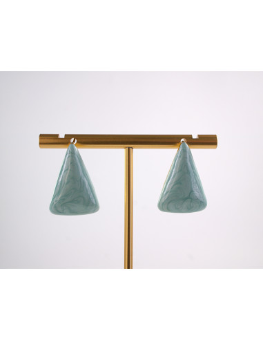 Kolczyki TURKUSOWY TRÓJKĄT TRÓJKĄTY  STAL...