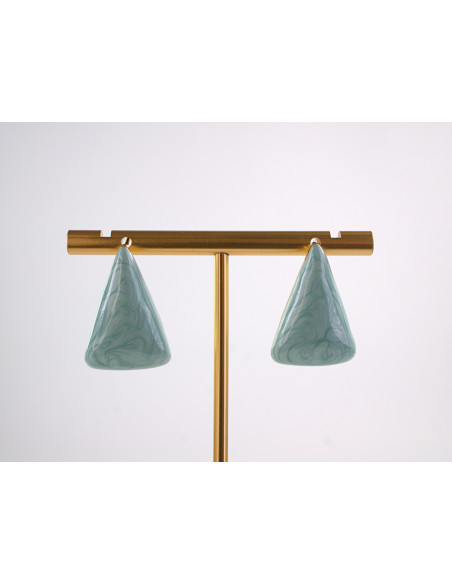 Kolczyki TURKUSOWY TRÓJKĄT TRÓJKĄTY  STAL CHIRURGICZNA  LOLITA AKCESORIA