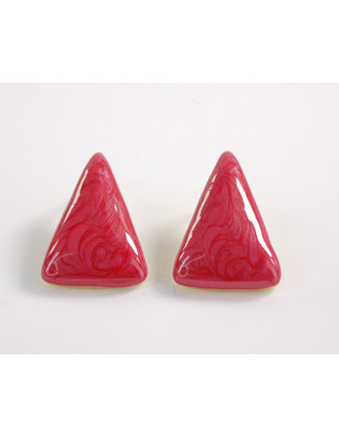 Kolczyki CZERWONY TRÓJKĄT TRÓJKĄTY  STAL...
