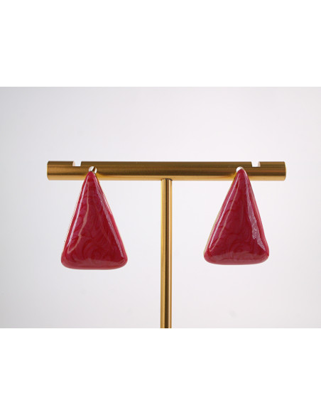 Kolczyki CZERWONY TRÓJKĄT TRÓJKĄTY  STAL CHIRURGICZNA  LOLITA AKCESORIA