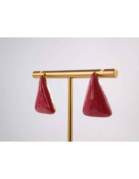 Kolczyki CZERWONY TRÓJKĄT TRÓJKĄTY  STAL CHIRURGICZNA  LOLITA AKCESORIA