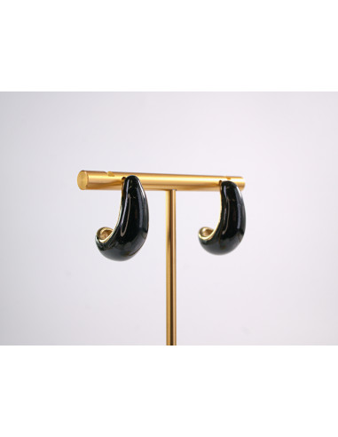 Kolczyki CZARNE ŁEZKI KROPLE STAL CHIRURGICZNA...