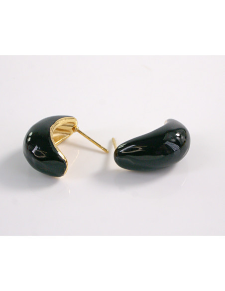 Kolczyki CZARNE ŁEZKI KROPLE STAL CHIRURGICZNA LOLITA AKCESORIA 2,5 CM