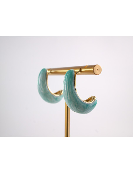 Kolczyki TURKUSOWE ŁEZKI KROPLE   STAL CHIRURGICZNA  LOLITA AKCESORIA 2,5 CM