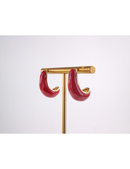 Kolczyki CZERWONE  ŁEZKI KROPLE   STAL CHIRURGICZNA  LOLITA AKCESORIA 2,5 CM