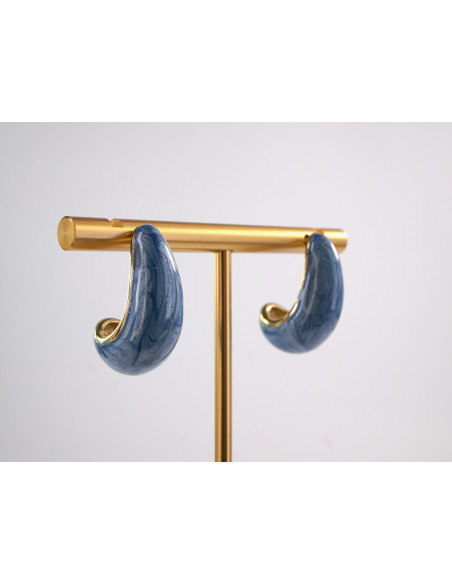 Kolczyki NIEBIESKIE ŁEZKI KROPLE   STAL CHIRURGICZNA  LOLITA AKCESORIA 2,5 CM