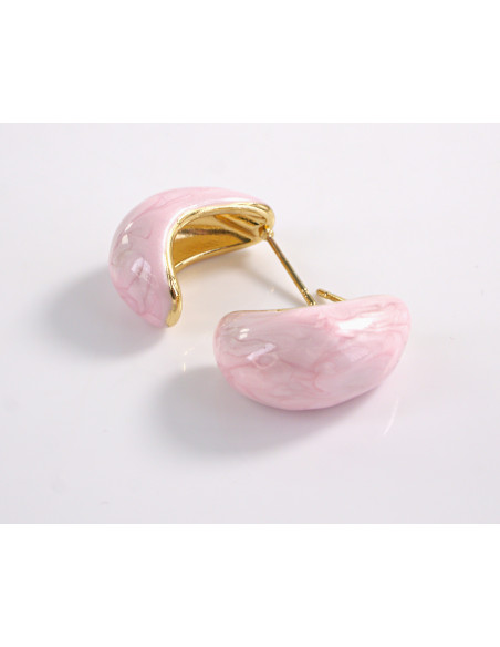 Kolczyki RÓŻOWE ŁEZKI KROPLE   STAL CHIRURGICZNA  LOLITA AKCESORIA 2,5 CM