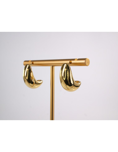 Kolczyki ZŁOTE ŁEZKI KROPLE ROGAL STAL...