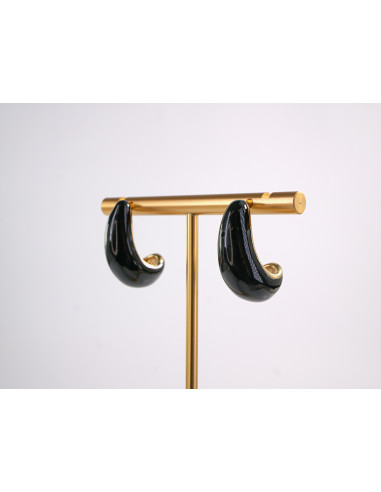 Kolczyki CZARNE ŁEZKI KROPLE STAL CHIRURGICZNA...