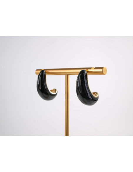 Kolczyki CZARNE ŁEZKI KROPLE STAL CHIRURGICZNA LOLITA AKCESORIA 2 CM