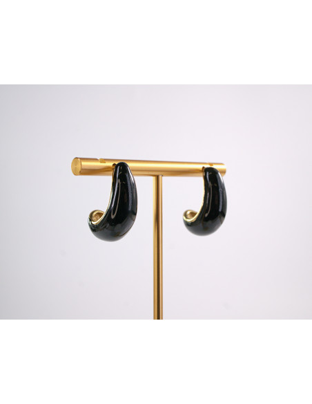 Kolczyki CZARNE ŁEZKI KROPLE STAL CHIRURGICZNA LOLITA AKCESORIA 2 CM