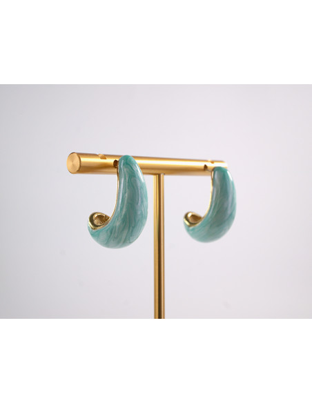 Kolczyki TURKUSOWE ŁEZKI KROPLE   STAL CHIRURGICZNA  LOLITA AKCESORIA 2 CM