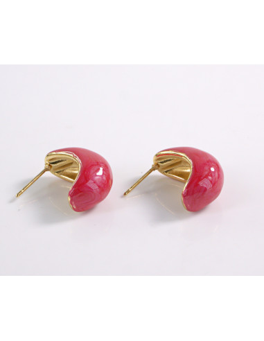 Kolczyki CZERWONE  ŁEZKI KROPLE   STAL...