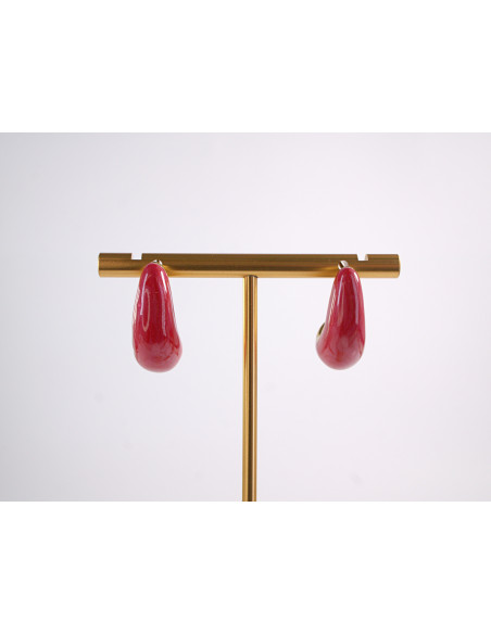 Kolczyki CZERWONE  ŁEZKI KROPLE   STAL CHIRURGICZNA  LOLITA AKCESORIA 2 CM