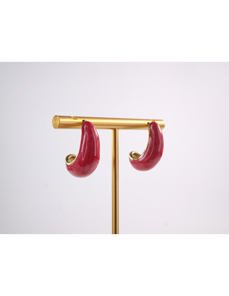 Kolczyki CZERWONE  ŁEZKI KROPLE   STAL CHIRURGICZNA  LOLITA AKCESORIA 2 CM