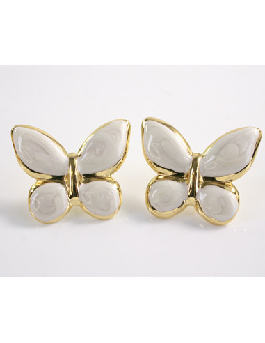 Kolczyki BIAŁE MOTYLKI MOTYL MOTYLEK STAL...