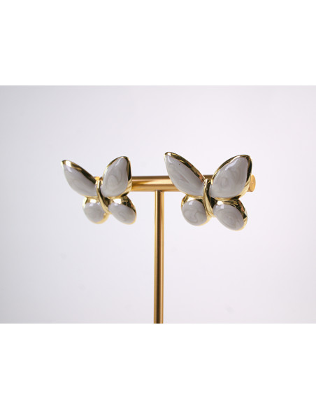 Kolczyki BIAŁE MOTYLKI MOTYL MOTYLEK STAL CHIRURGICZNA LOLITA AKCESORIA