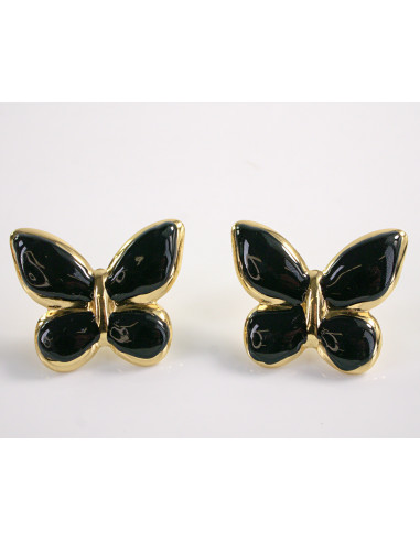 Kolczyki CZARNE  MOTYLKI MOTYL MOTYLEK STAL...