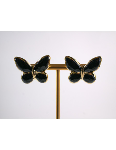 Kolczyki CZARNE  MOTYLKI MOTYL MOTYLEK STAL CHIRURGICZNA LOLITA AKCESORIA