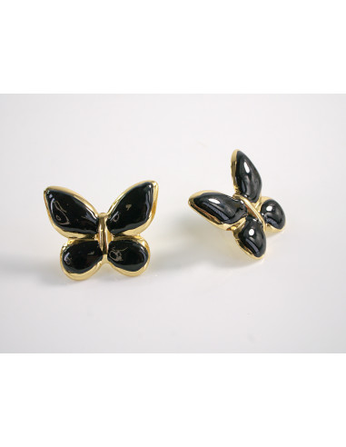 Kolczyki CZARNE  MOTYLKI MOTYL MOTYLEK STAL...