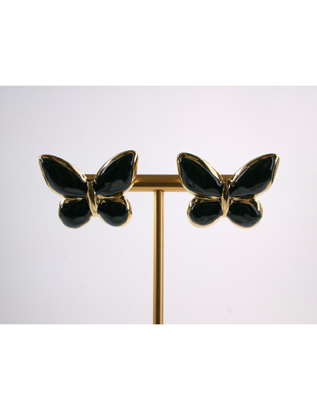 Kolczyki CZARNE  MOTYLKI MOTYL MOTYLEK STAL CHIRURGICZNA LOLITA AKCESORIA