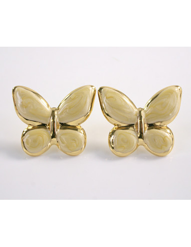 Kolczyki ŻÓŁTE MOTYLKI MOTYL MOTYLEK STAL...