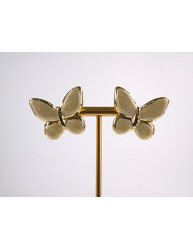 Kolczyki ŻÓŁTE MOTYLKI MOTYL MOTYLEK STAL...