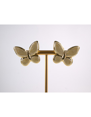 Kolczyki ŻÓŁTE MOTYLKI MOTYL MOTYLEK STAL...