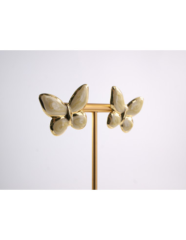 Kolczyki ŻÓŁTE MOTYLKI MOTYL MOTYLEK STAL...