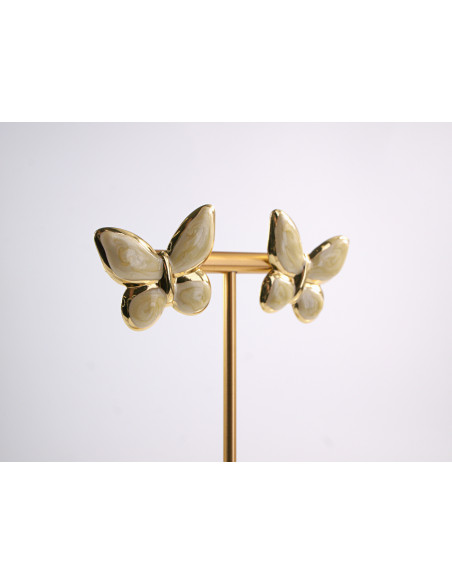 Kolczyki ŻÓŁTE MOTYLKI MOTYL MOTYLEK STAL CHIRURGICZNA LOLITA AKCESORIA