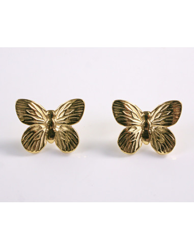 Kolczyki ZŁOTE MOTYLKI MOTYL MOTYLEK STAL...