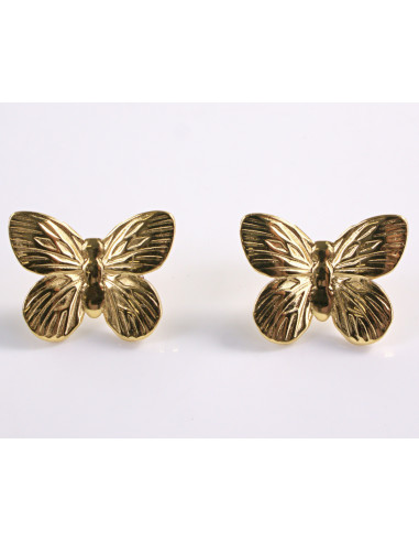 Kolczyki ZŁOTE MOTYLKI MOTYL MOTYLEK STAL...