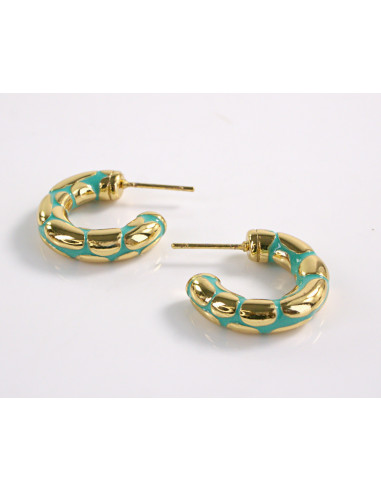 Kolczyki ZŁOTE TŁOCZONE KOŁA  STAL CHIRURGICZNA...