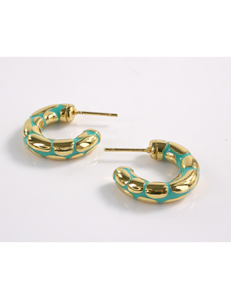 Kolczyki ZŁOTE TŁOCZONE KOŁA  STAL CHIRURGICZNA LOLITA AKCESORIA