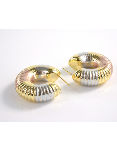 Kolczyki ZŁOTE DMUCHANE  KOŁA  SZTYFT STAL CHIRURGICZNA LOLITA AKCESORIA