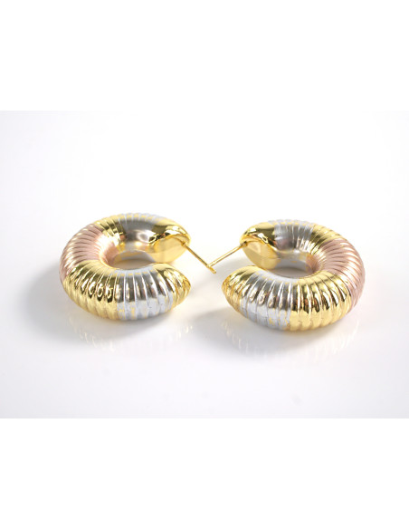 Kolczyki ZŁOTE DMUCHANE  KOŁA  SZTYFT STAL CHIRURGICZNA LOLITA AKCESORIA