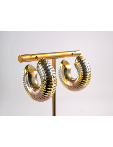 Kolczyki ZŁOTE DMUCHANE  KOŁA  SZTYFT STAL CHIRURGICZNA LOLITA AKCESORIA