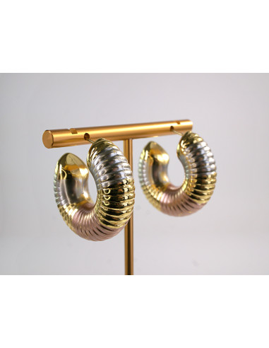 Kolczyki ZŁOTE DMUCHANE  KOŁA  SZTYFT STAL...