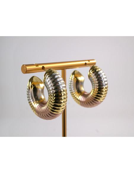 Kolczyki ZŁOTE DMUCHANE  KOŁA  SZTYFT STAL CHIRURGICZNA LOLITA AKCESORIA